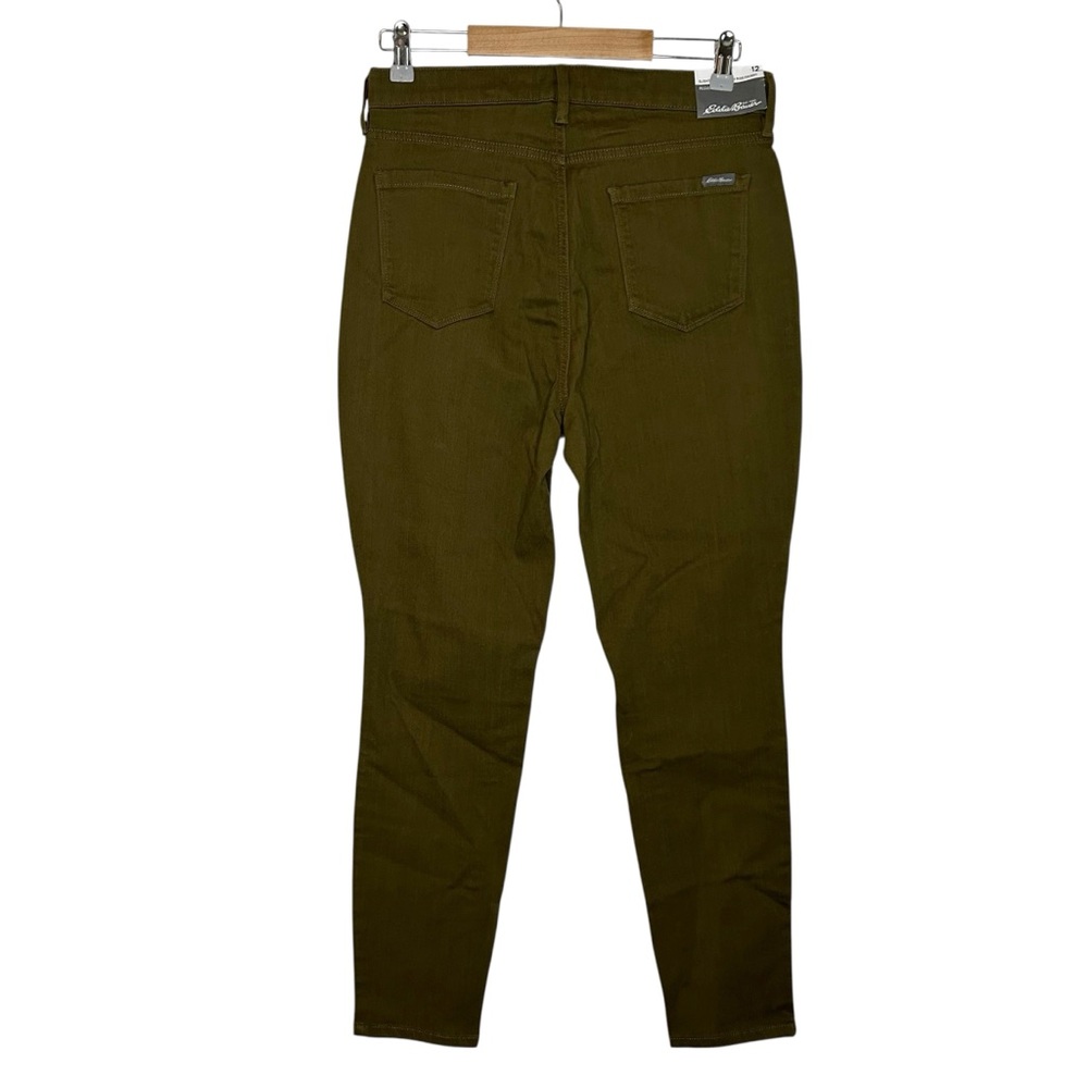 EDDIE BAUER Slightly Curvy High Rise Skinny Jeans in Olive - Picture 3 of 7
